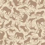 Quilting Treasures - Wisdom of the Plains - Animal Silhouettes, Cream