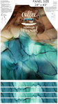 Northcott - Barista - 24^ Coffee Apron Panel, Light Teal