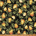 Hoffman California - In A Pear Tree - Pears With Leaves, Black/Gold