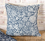 16^ X 16^ INDIGO BLUE FLORAL PILLOW
