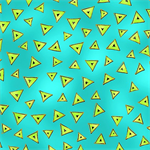 Clothworks - Laurel Burch Basic Triangle - Gold Metallic, Aqua