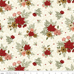 Riley Blake - Christmas Greetings - Floral, Cream