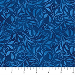 Northcott - Nativity - Leaf Scroll, Blue