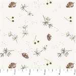 Figo Fabrics - Cozy Cubs - Pinecones, White
