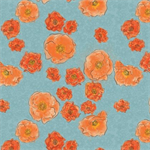 Benartex Project X - Modern Vintage: Treasured - Poppies, Turquoise