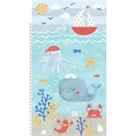 Clothworks - Sail Away - 24^ Larger Underwater Scenic Panel, Aqua