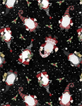 Wilmington Prints - Snowy Gnomies - Gnome Toss, Black