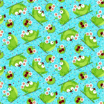 A.E. Nathan - Comfy Flannel Prints - Frogs & Ladybugs, Turquoise