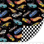 Riley Blake - Double Lush Velvet - Hot Wheels Made to Race, Black
