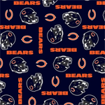 Fabric Traditions - NFL Fleece - Chicago Bears, Navy/Orange