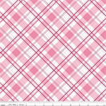 Riley Blake - Hydrangeas in the Garden - Plaid, Pink