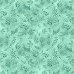 Wilmington Prints - Peony Blossoms - Tossed Leaves, Teal