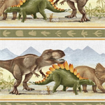 3 Wishes - Dinosaur Trails - Dinosaur Stripe, Taupe