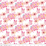 Riley Blake - Painted Petals - Butterfly Floral, White