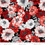 Henry Glass - Scarlet's Treasure - Large Floral, Red White