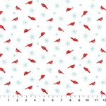 Northcott - Holly Jolly - Cardinal Toss, White