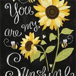 Timeless Treasures - Advice From A Sunflower - 24^ Sunflower Panel, Black
