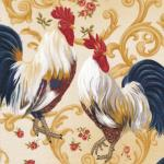 Fabri-Quilt - Rooster Inn - Roosters On Scroll