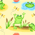 A.E. Nathan - Comfy Flannel Prints - Frogs & Dragonflies, Yellow