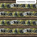 Northcott - Northwood: Naturescapes Bear - Black Bear Border Stripe, Brown