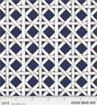 P & B Textiles - Indigo Song - Trellis, Navy/White