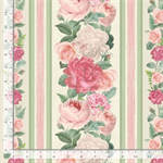 Timeless Treasures - Jardin - 11^ Rose Stripe, Cream