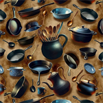 Blank Quilting - Homestead Heritage - Pots & Pans, Taupe