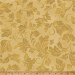 Hoffman California - Christmas Wish - Swirling Leaves, Gold/Gold