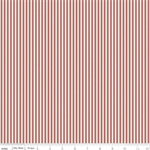 Riley Blake - Basic - 1/8^ Ivory Stripe, Canyon Rose