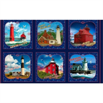 Michael Miller - Starlit Towers - 24^ Lengend Towers Panel, Navy