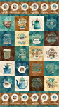 Northcott - Barista - Running Yardage Blocks, Light Teal