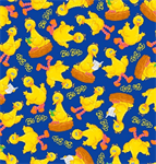Quilting Treasures - Sesame Street - Big Bird in Nest, Blue