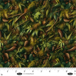 Blank Quilting - Wilderness Song - Forest Moss, Leaves, & Pine Cones, Green
