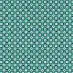 Quilting Treasures - Oxford Revival - Set Flower, Jade/Navy
