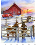 3 Wishes - Snowfall on the Range - 34^ Large Barn Panel, Multi