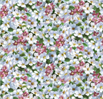 Elizabeth Studio - Chickadee Morning - Small Blossoms, Sky Blue