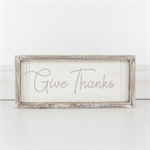 Wood Frame Sign - Give Thanks