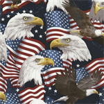 Timeless Treasures - USA - Eagles, Multi