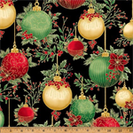 Hoffman California - Christmas Wish - Ornaments, Black/Gold