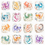 Quilting Treasures - QT Cuties 2 - A Lotta Axolotl Vignettes, White