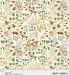 P & B Textiles - Au Naturel - Multi Plant Motifs, Ecru