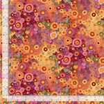 Timeless Treasures - Calico Cat - Painted Circle Geo, Orange
