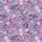 Wilmington Prints - Violette - Tossed Floral, Purple