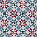 Henry Glass - Quilted Kitties - Patchwork, Blue