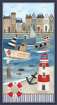 Blank Quilting - Harbor Days - 24^ Harbor Scene Panel, Blue