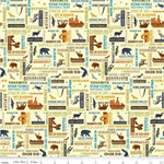 Riley Blake - National Parks - Word Print, Cream