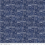 Riley Blake - Come Let Us Adore Him - Text, Navy