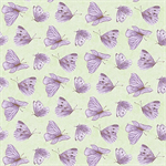 Henry Glass - Lavender Garden - Tossed Butterflies, Green