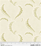 P & B Textiles - Amelie - Flourishes, Green/Cream