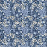 Lumin Fabrics - Stripes and Stars - Rose Floral, Blue Tonal